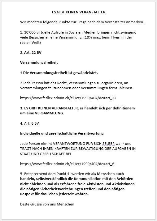 Déclaration publique sur le rassemblement libre, veillée, le jeudi 14 septembre 2023, devant le KESB à Sissach